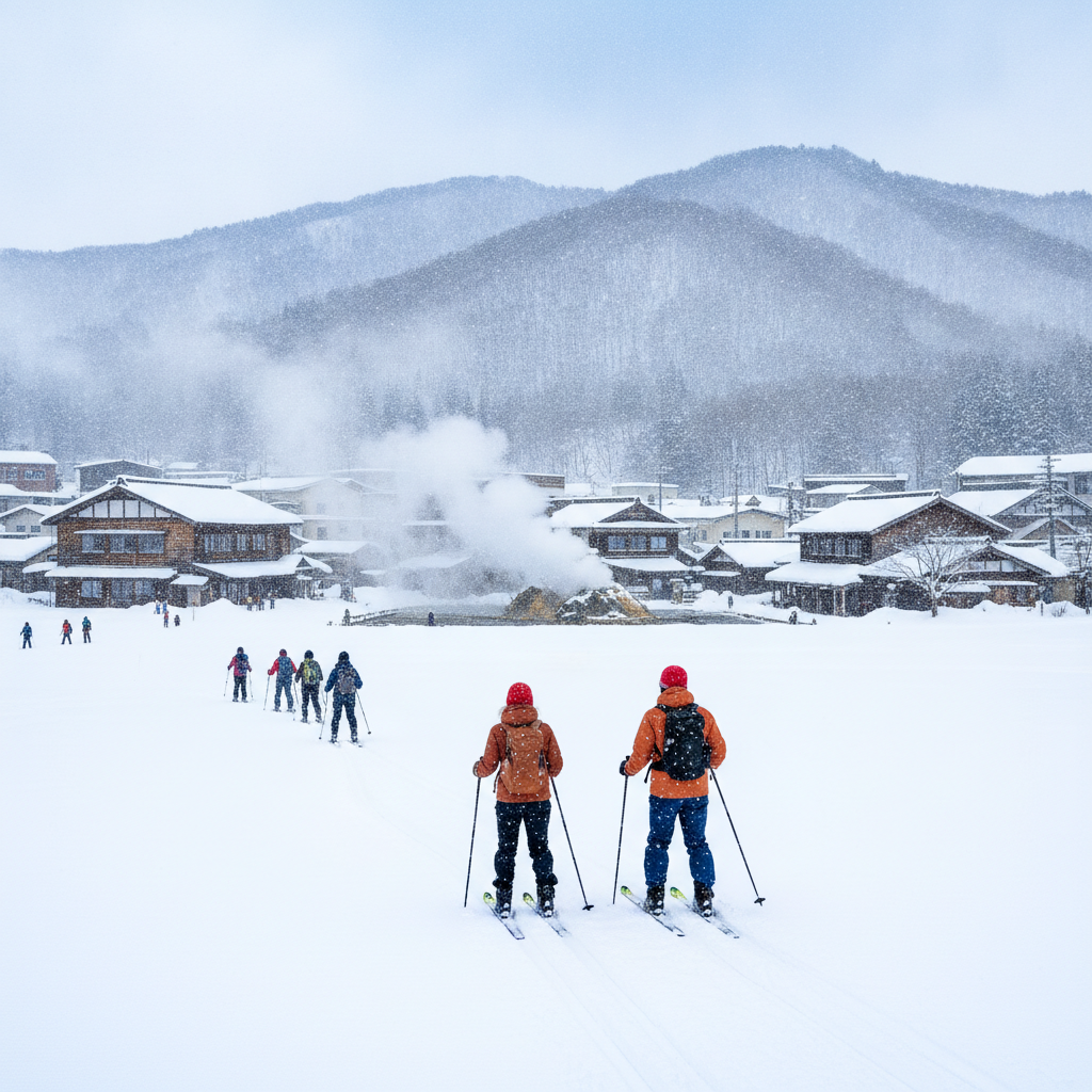 冬の草津温泉で、雪景色を楽しみながら体験できるアウトドアアクティビティは何がありますか？