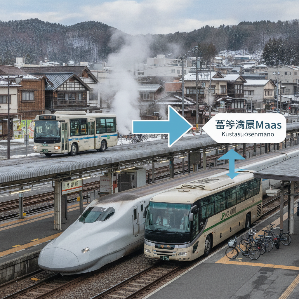 草津温泉への電車・バスでのアクセス方法と、現地での効率的な移動手段は何ですか？